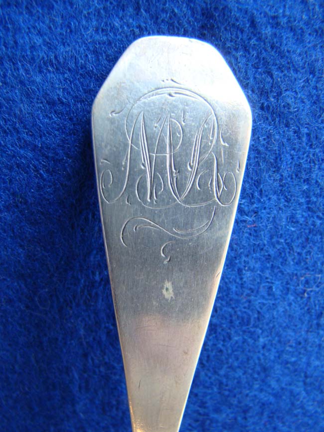 An American Silver Teaspoon with coffin shaped end, maker's mark 'AS,' circa 1790 — image 2
